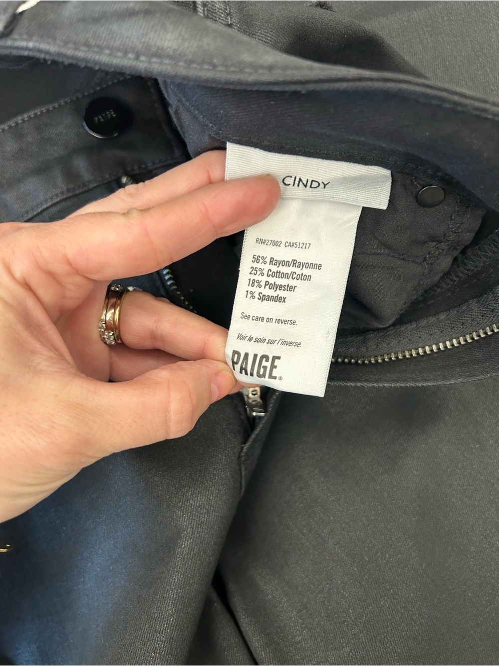 PAIGE Cindy Coated Black Straight-Leg Jeans, size 25 - Picture 12 of 14